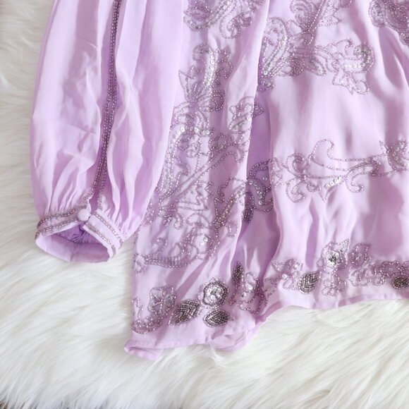 NWT Roman's Light Purple Embellished Long Sleeve Top - Picture 4 of 12